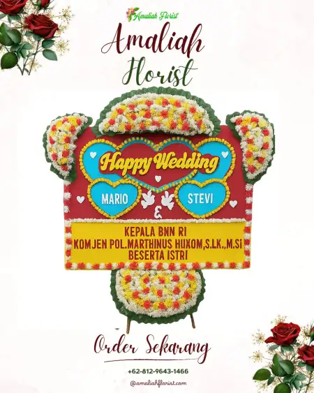 Papan Bunga Pernikahan Tinumpuk
